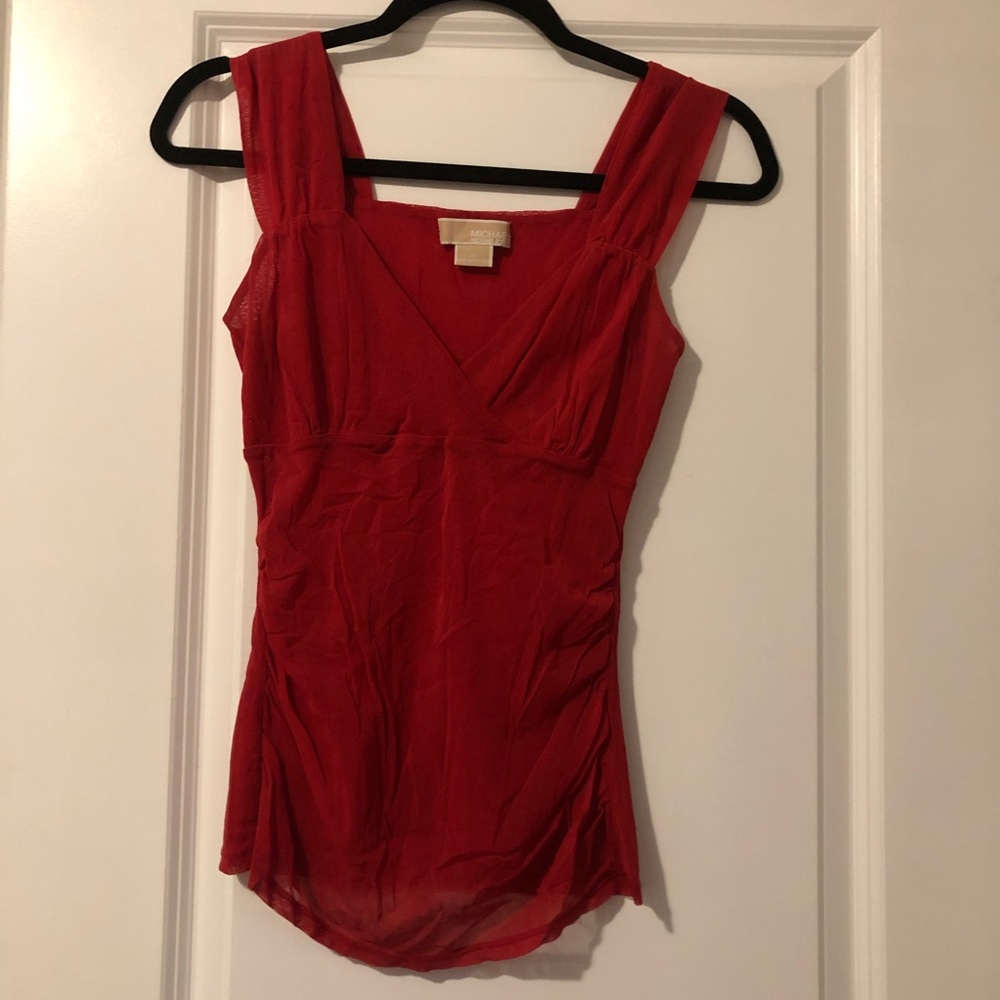 Michael Kors Red Fitted tank top blouse